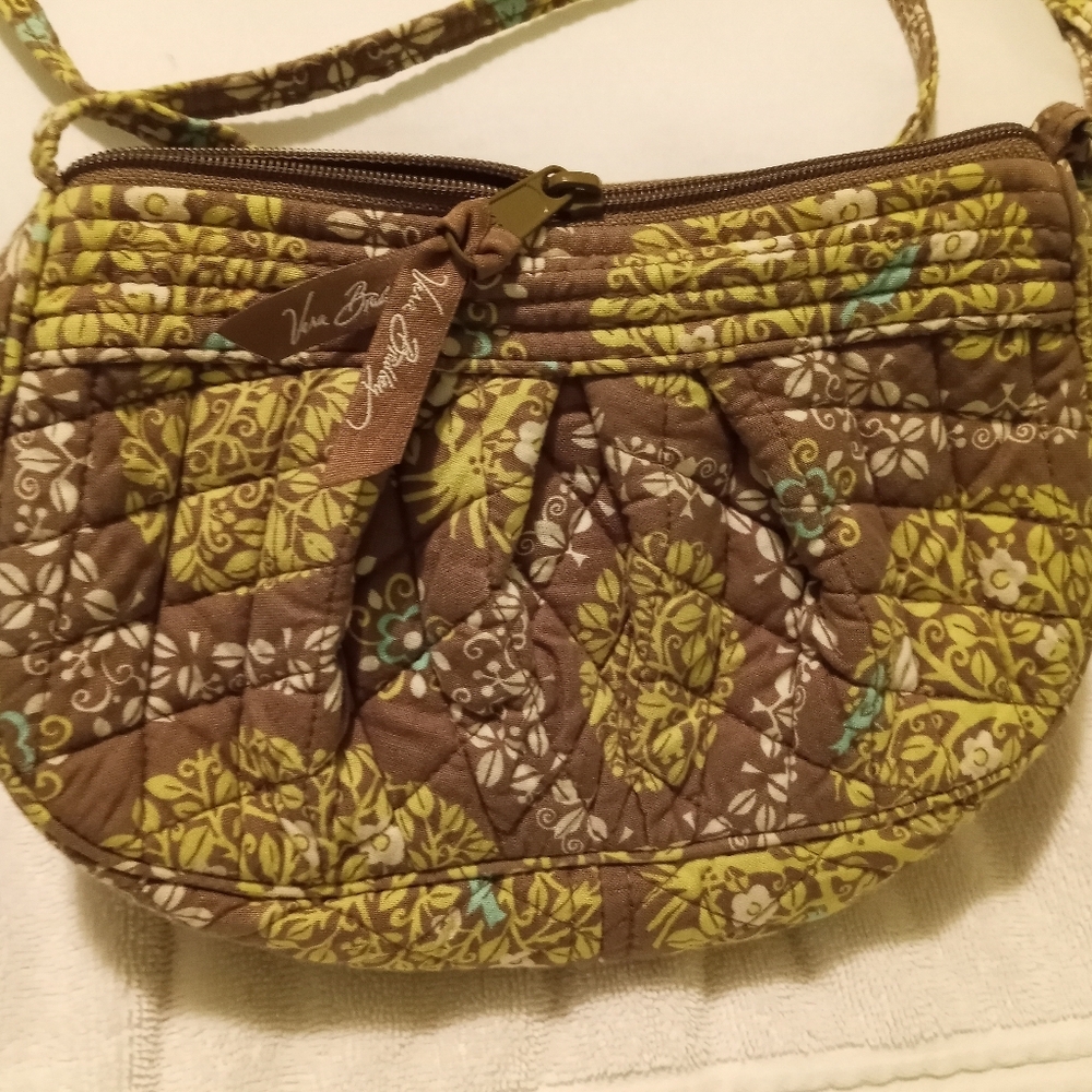 Vera Bradley Brown and Green Quilted Shoulder Bag